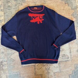 Vintage Made in USA Airplane Knit Sweater